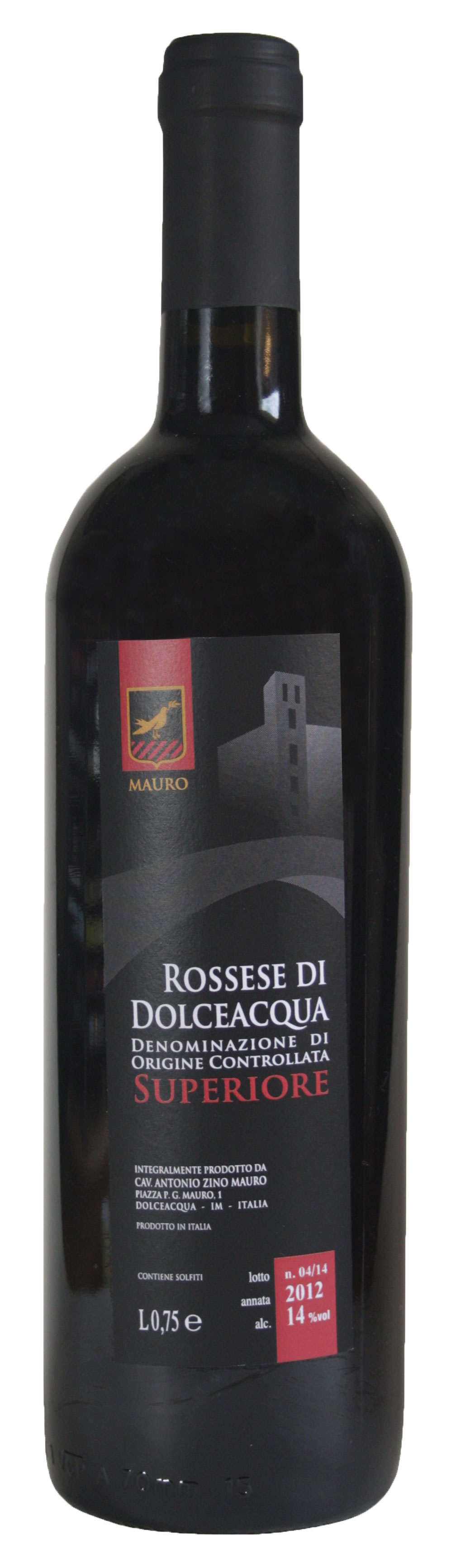 bottiglia di rossese superiore DOC